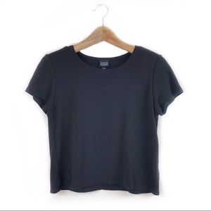 Eileen Fisher Black Short Sleeve Top Small